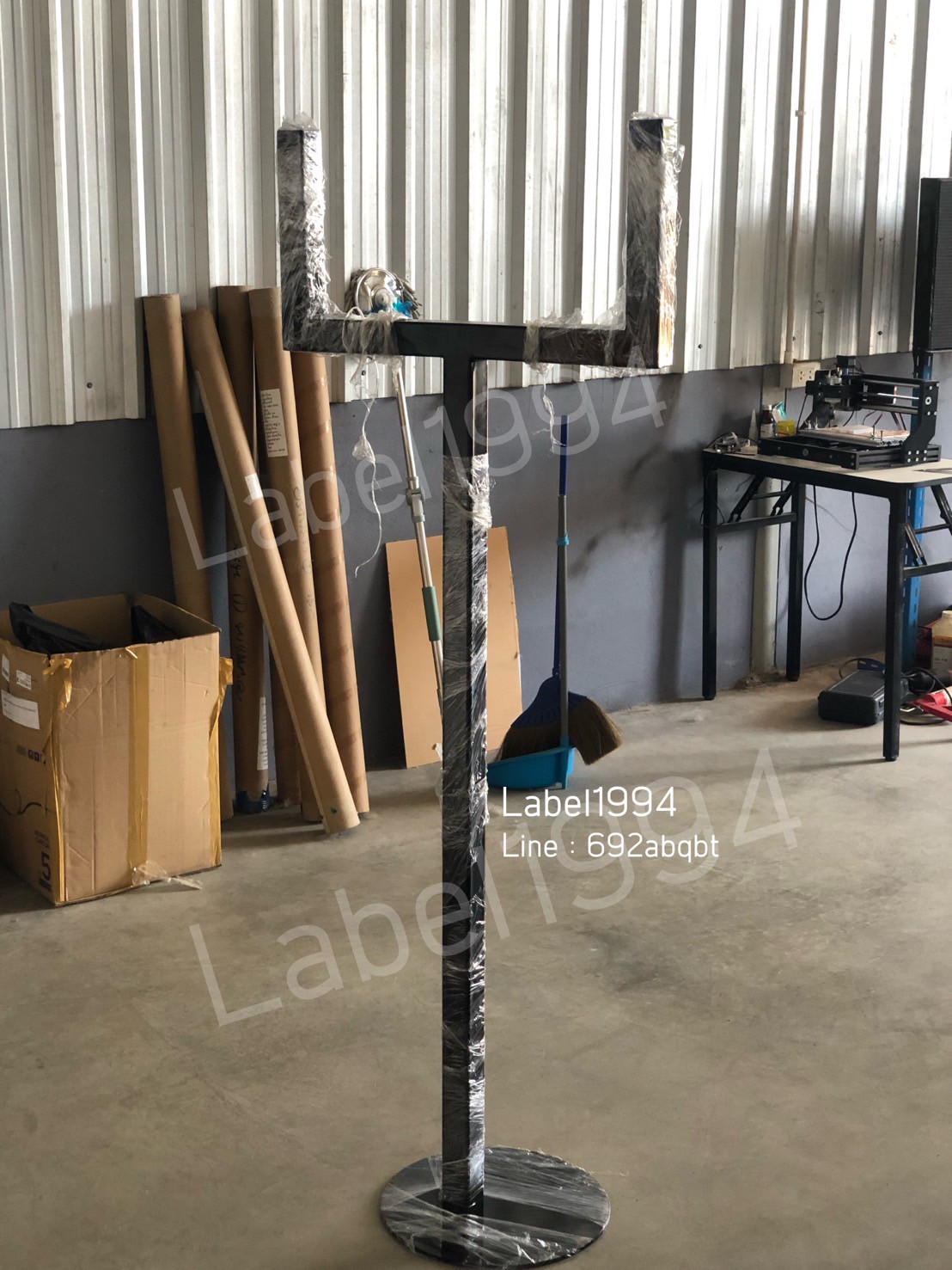 เสาตั้งป้าย(Powder Coating) สีดำ รับประกันเสานาน1 ปี เต็ม พ่นสีบราเดอร์โค้ด